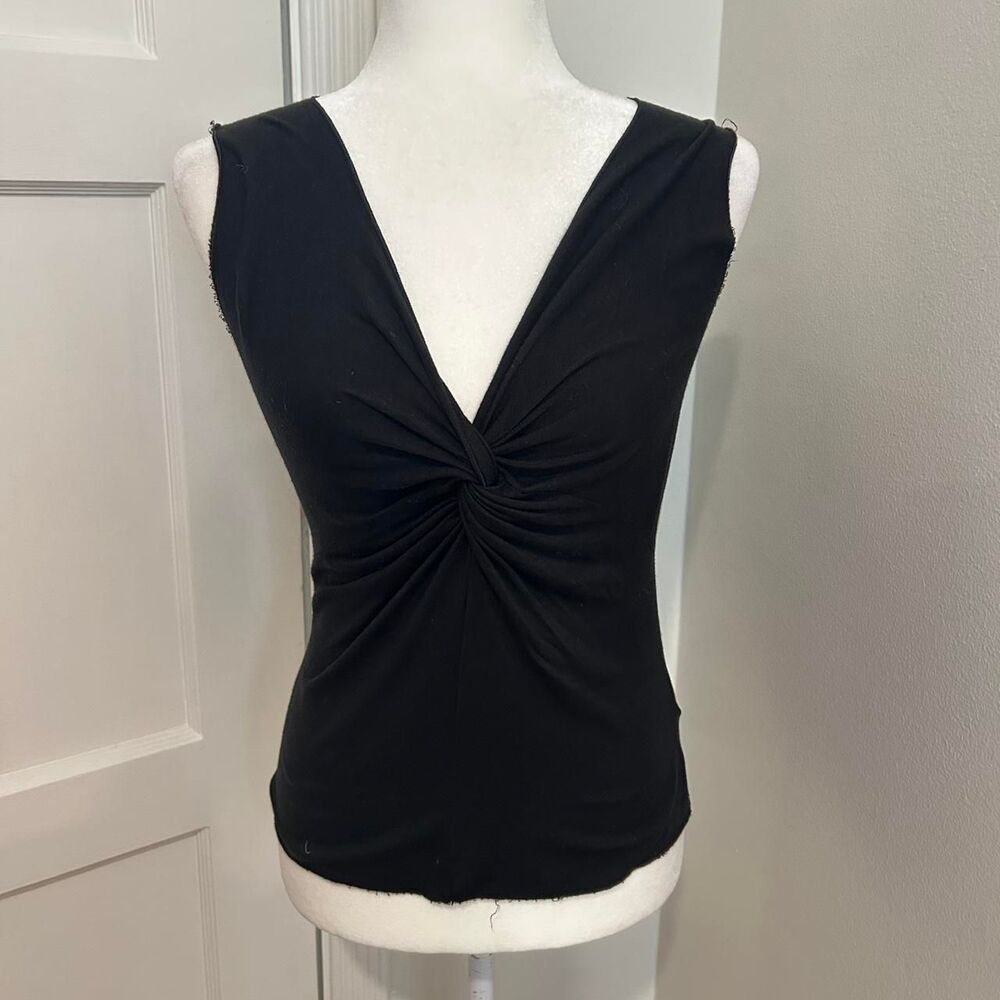 Y2k v neck twist front stretchy tank top